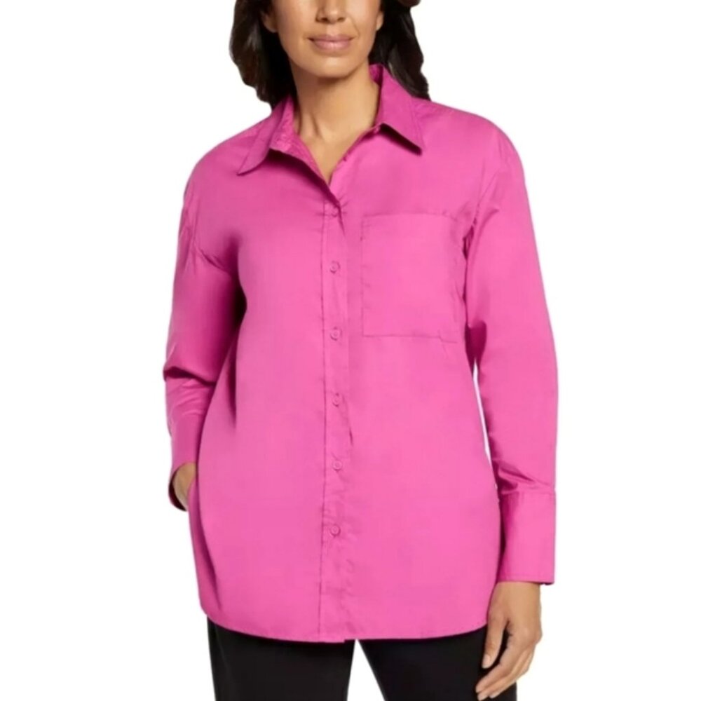 NWT Banana Republic Women's Pink Button Down Long Sleeves Collared Shirt Small